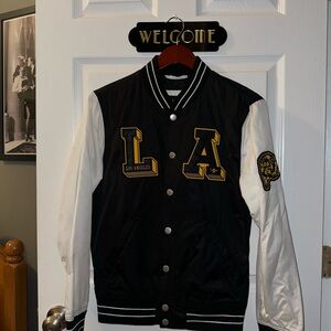 Hollister Black and White Varsity Jacket